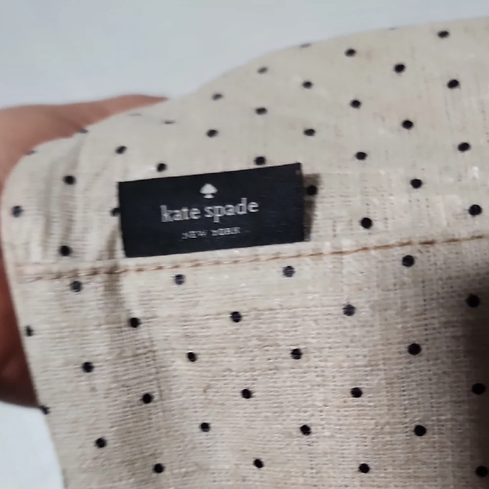 Kate Spade Beige Polka Dot Cosmetic Case